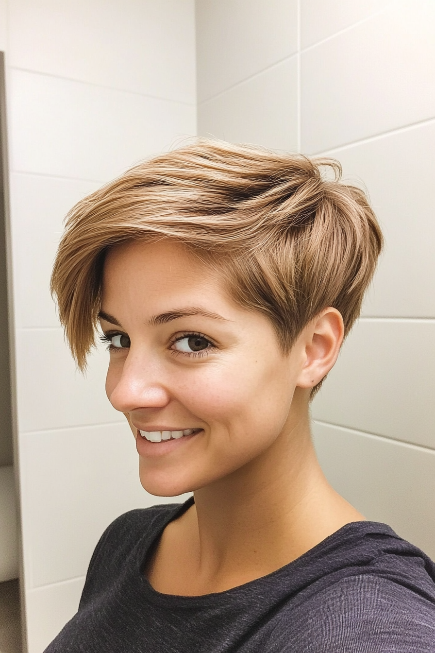 23. Tapered Pixie in Light Ash Brown (Short Hairstyles For Thin Hair) - Short Hairstyles For Thin Hair