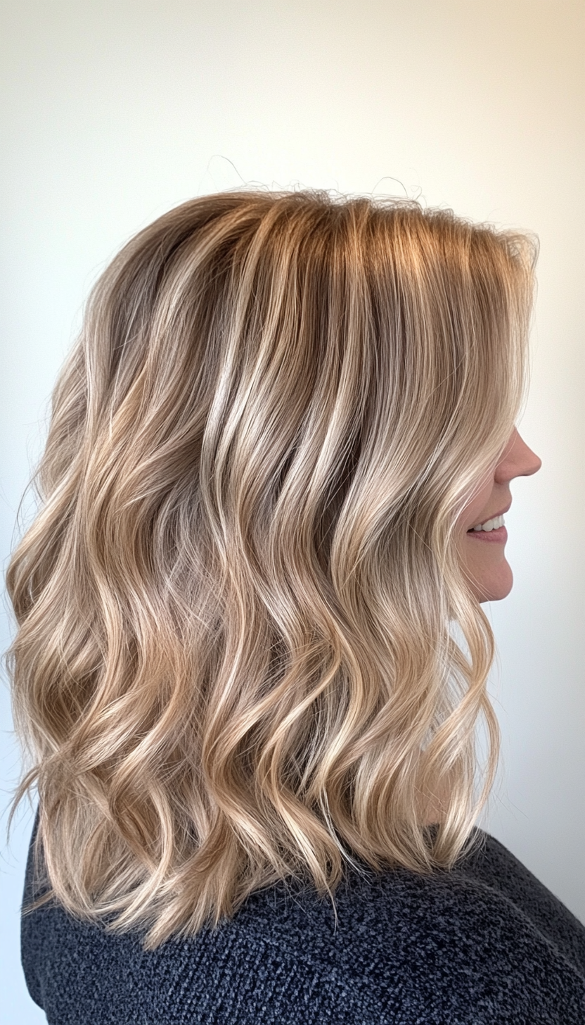 16. Tousled Waves in Champagne Blonde (Haircuts For Older Women With Thinning Hair) - Haircuts For Older Women With Thinning Hair