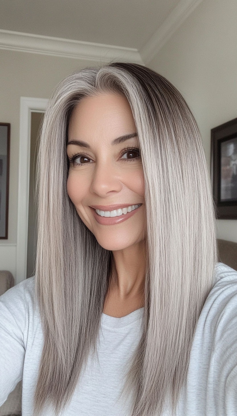 23. Dark Ash Blonde Long Bob (Long Haircuts For Older Women) - Long Haircuts For Older Women