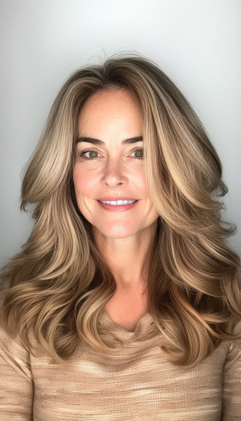 12. Warm Mocha Soft Waves (Medium Length Hairstyles For Women Over 60) - Medium Length Hairstyles For Women Over 60