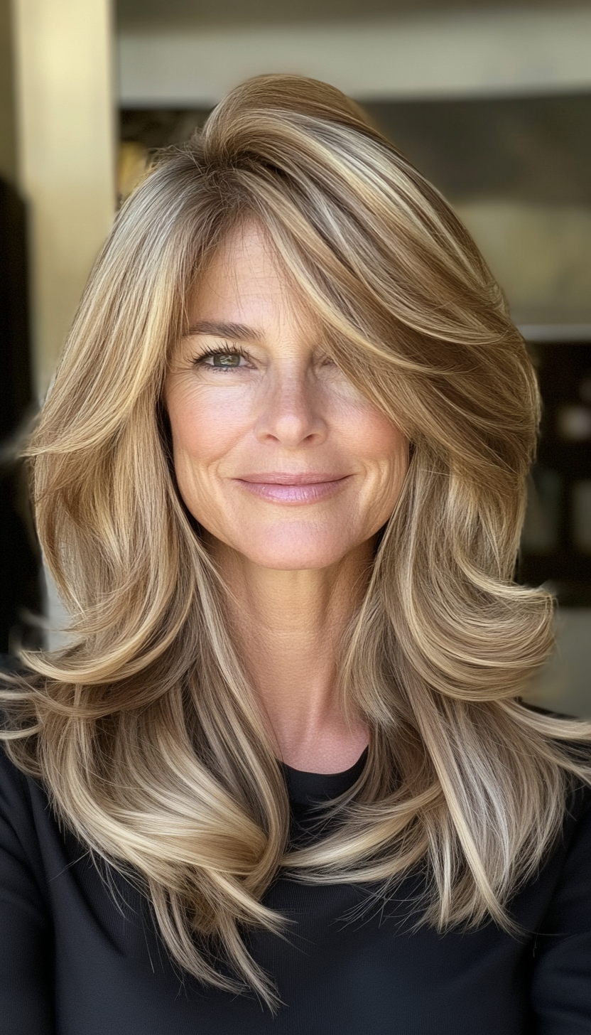 15. Golden Brown Shoulder-Length Shag (Medium Length Hairstyles For Women Over 60) - Medium Length Hairstyles For Women Over 60