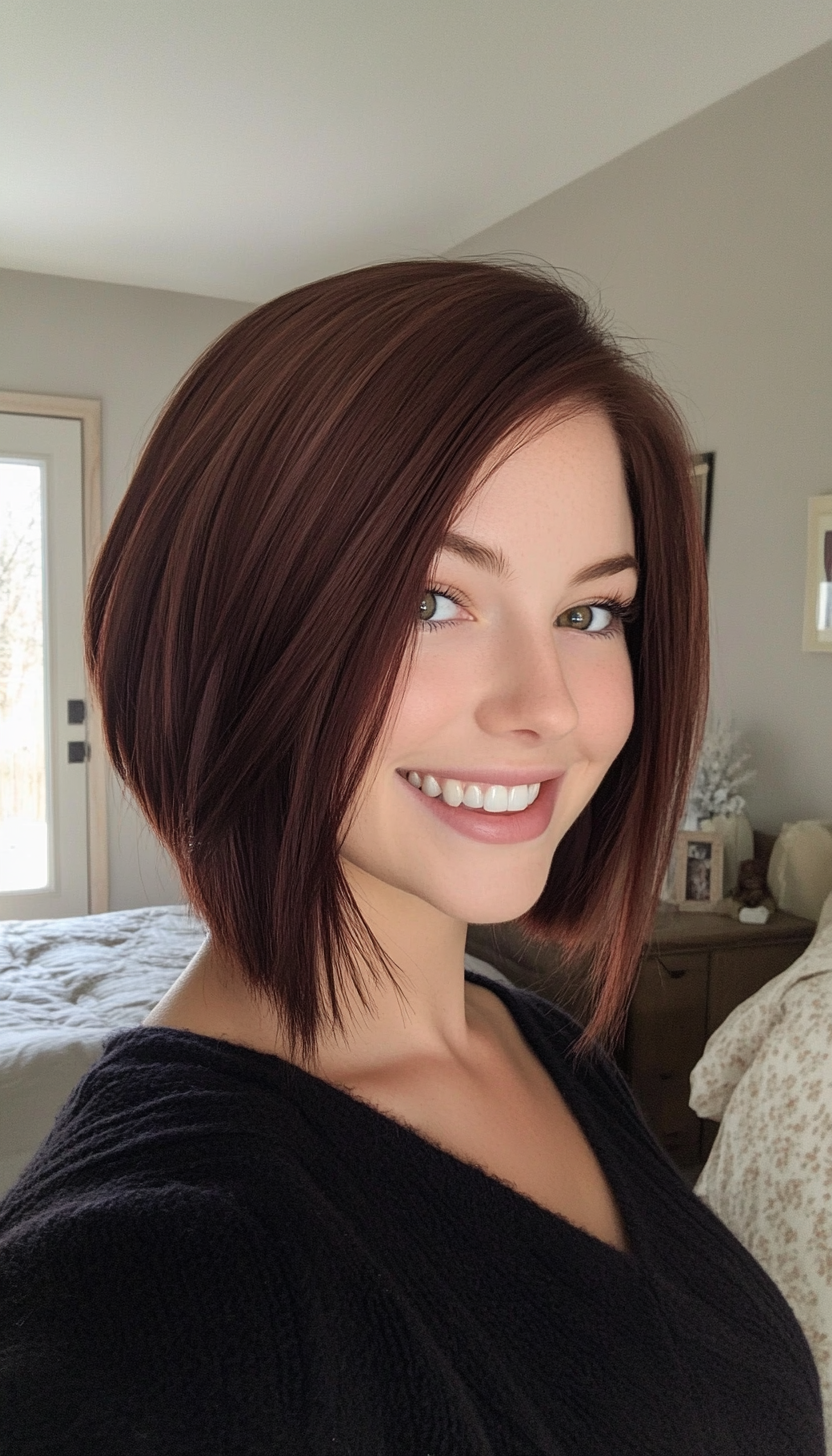 4. Mahogany Graduated Bob (Medium Bob Hairstyles) - Medium Bob Hairstyles