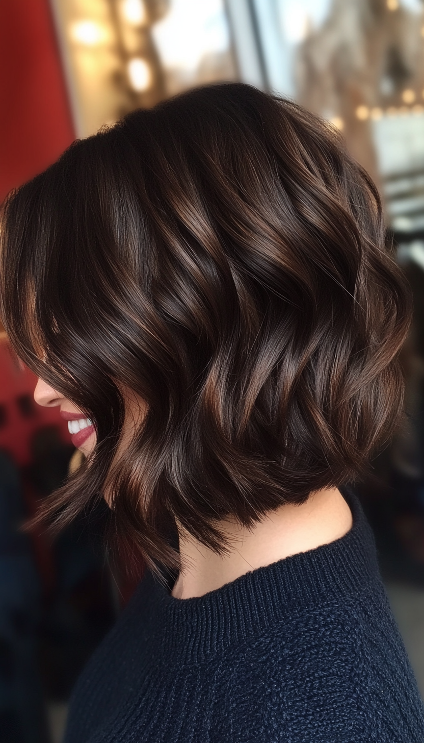 7. Espresso Brown Curved Bob (Medium Bob Hairstyles) - Medium Bob Hairstyles