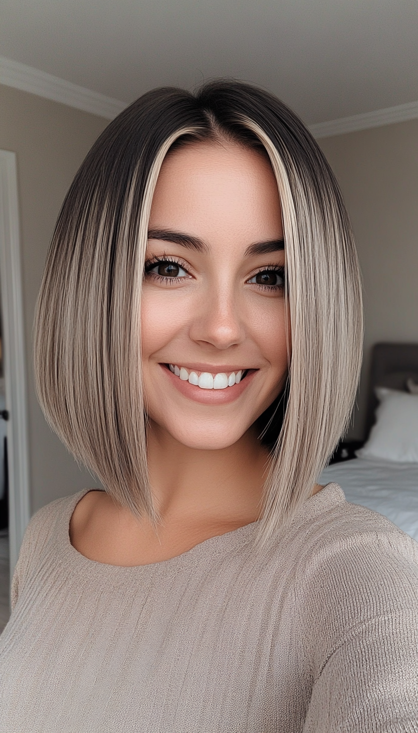 11. Dark Blonde Blunt Cut Bob (Medium Bob Hairstyles) - Medium Bob Hairstyles