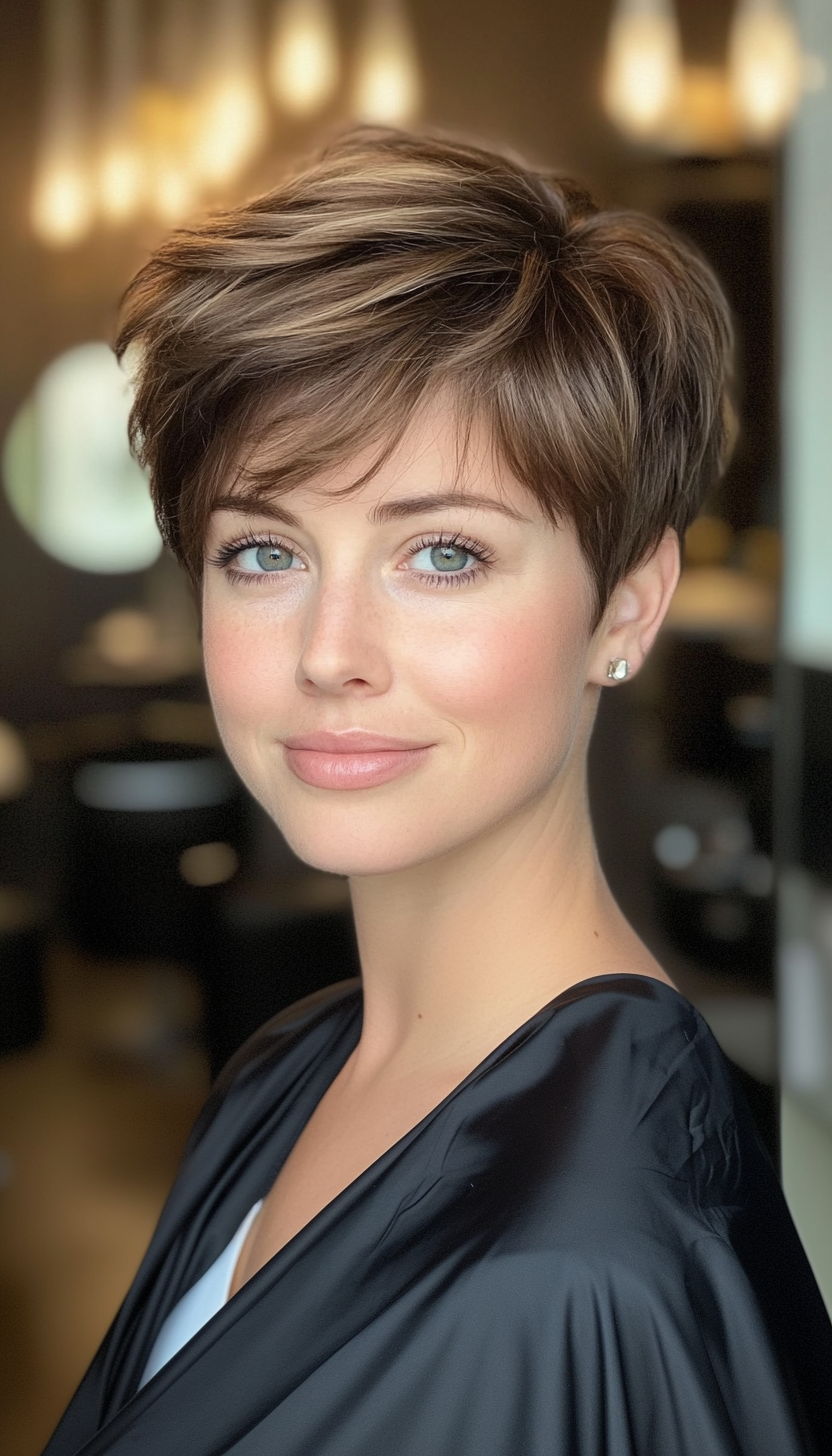 1. Classic Chestnut Pixie Cut (Short Pixie Haircuts) - Short Pixie Haircuts
