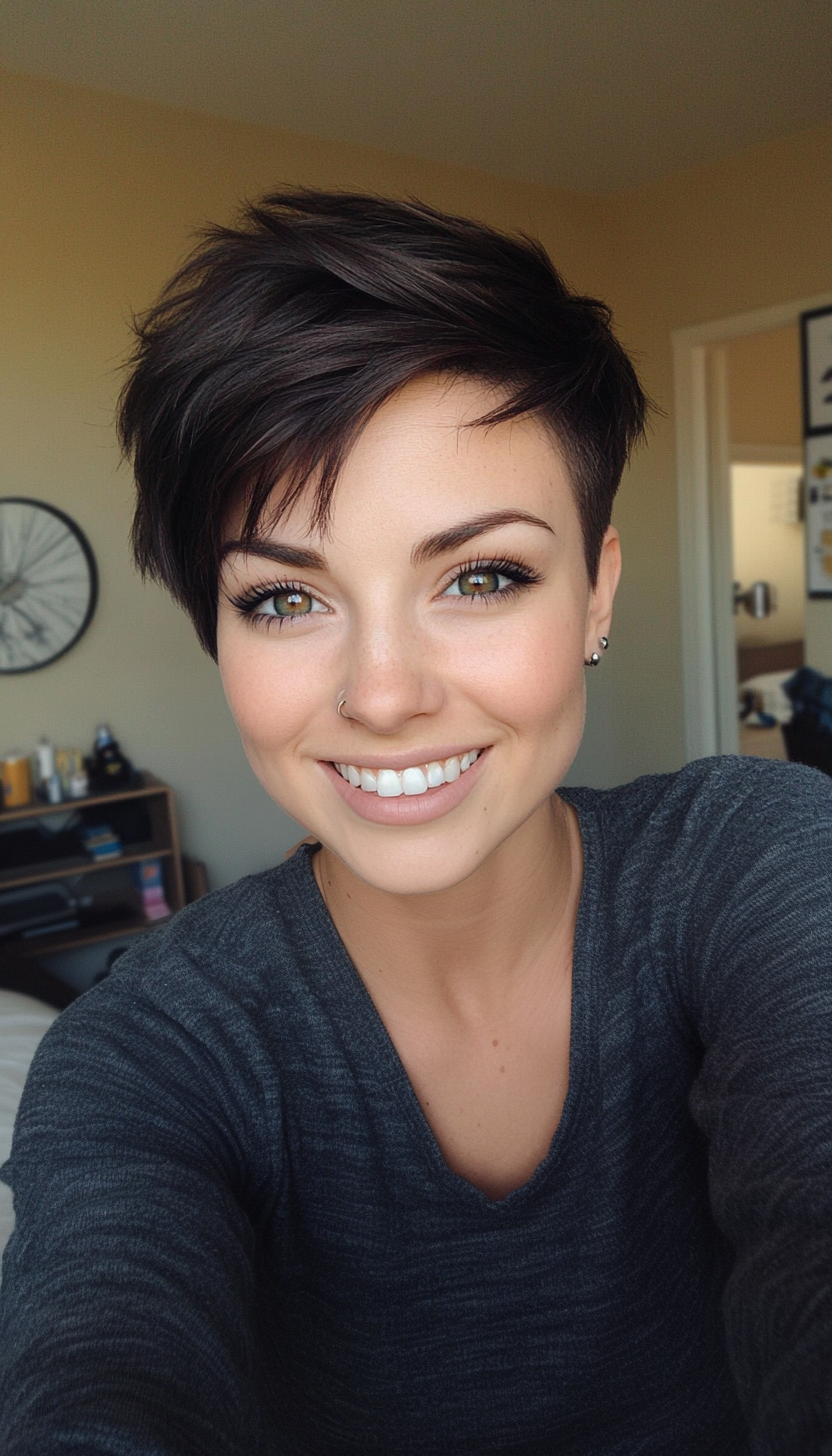 7. Espresso Undercut Pixie (Short Pixie Haircuts) - Short Pixie Haircuts