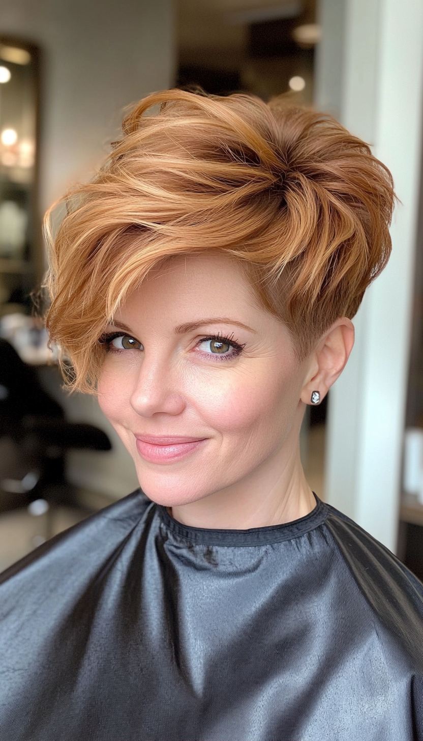 9. Caramel Blonde Asymmetrical Pixie (Short Pixie Haircuts) - Short Pixie Haircuts