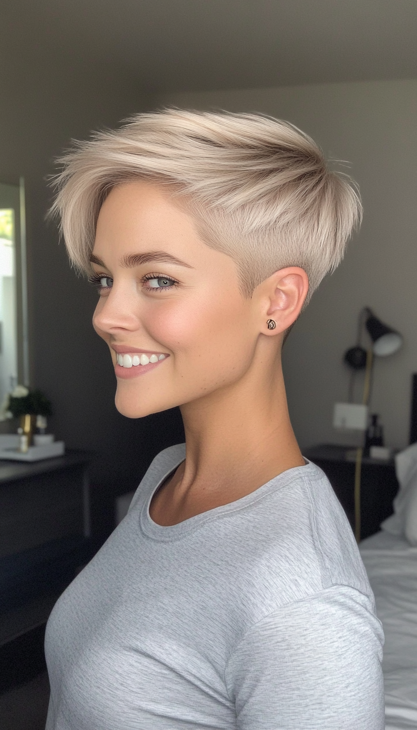 17. Ash Blonde Sculpted Pixie (Short Pixie Haircuts) - Short Pixie Haircuts