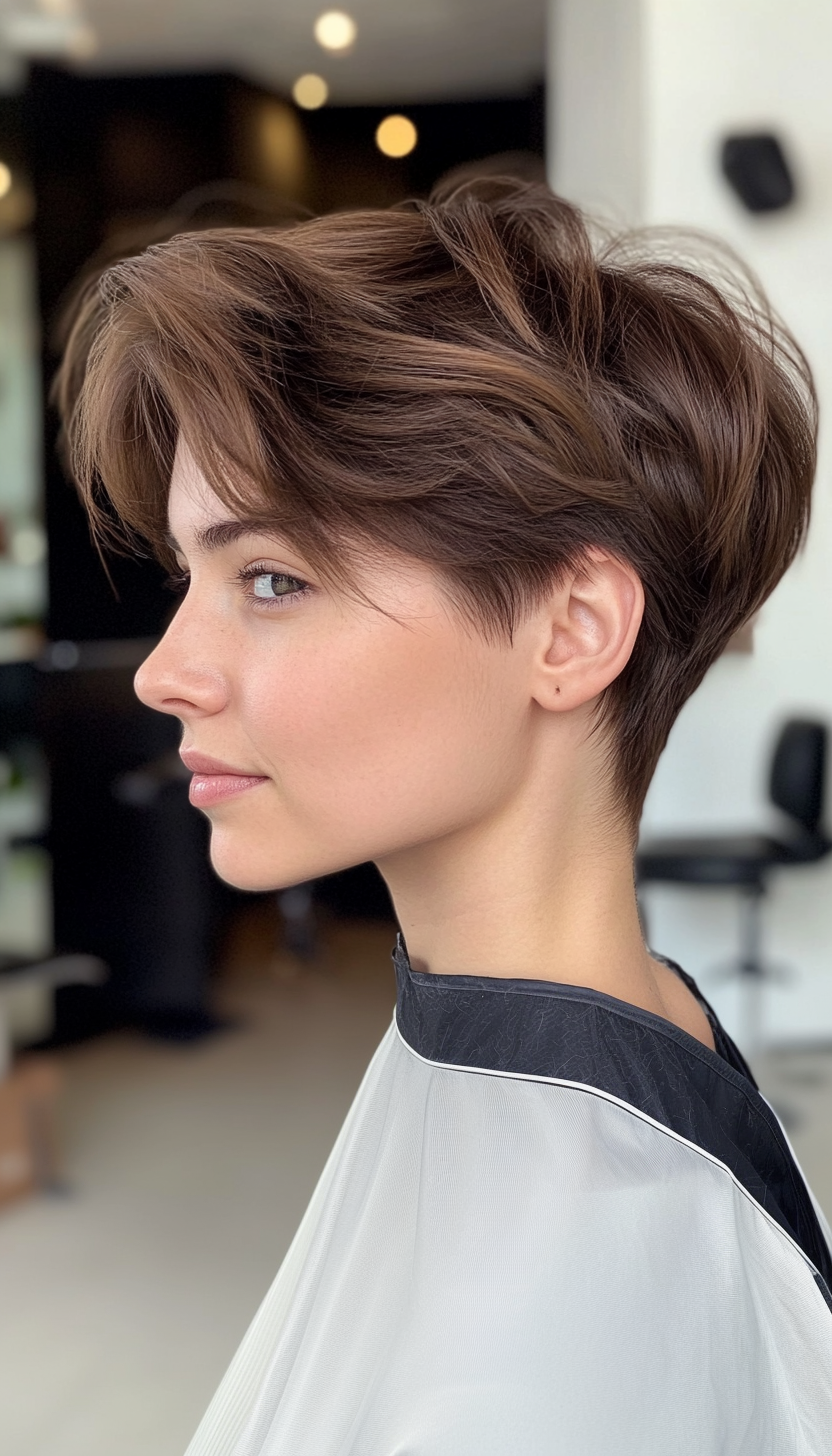 18. Chestnut Brown Boyish Pixie (Short Pixie Haircuts) - Short Pixie Haircuts