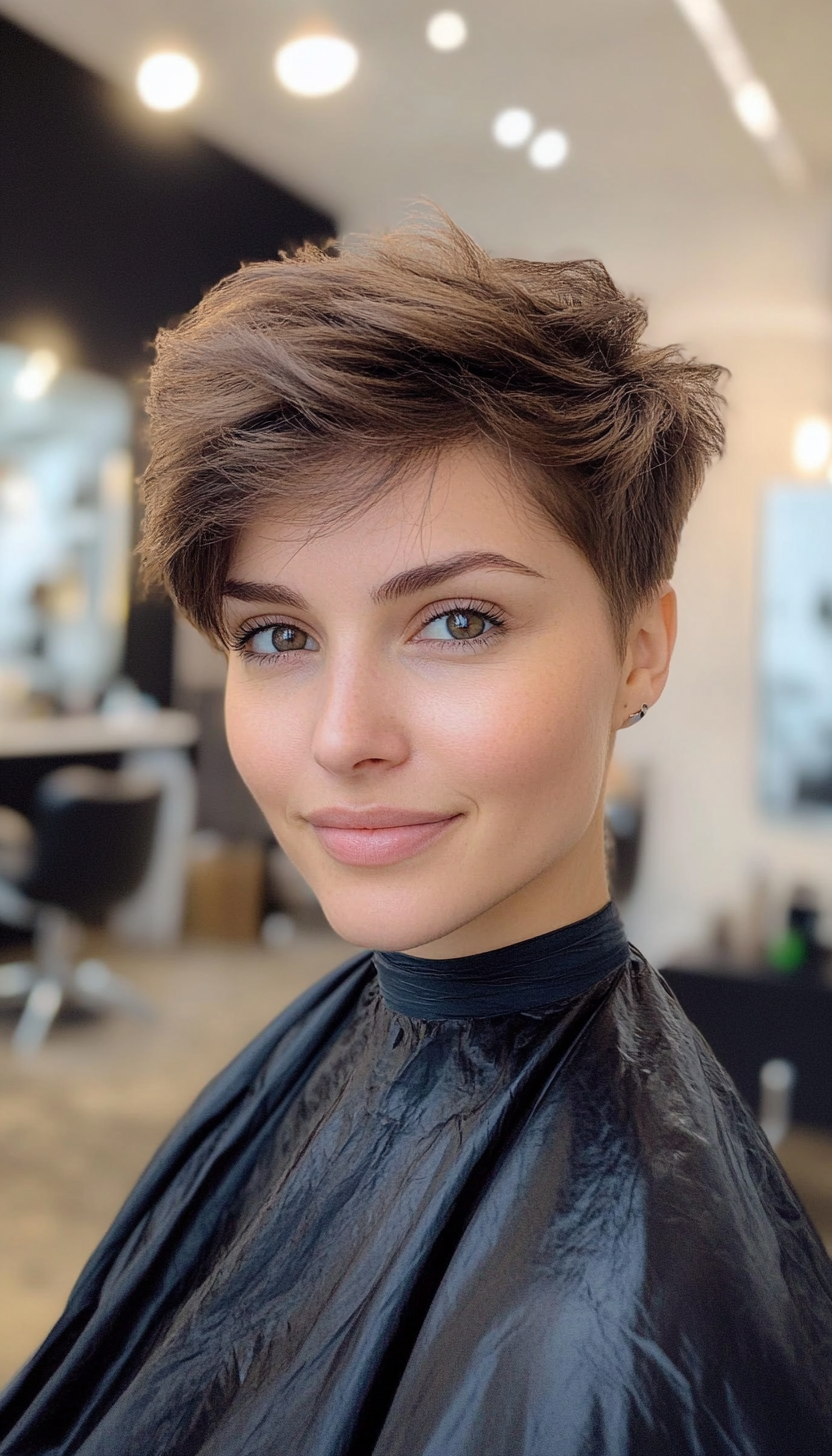 22. Natural Brown Short Crop Pixie (Short Pixie Haircuts) - Short Pixie Haircuts