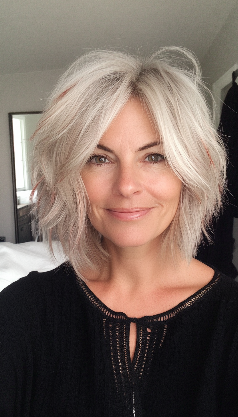 14. Strawberry Blonde Shaggy Bob (Shaggy Hairstyles For Older Women) - Shaggy Hairstyles For Older Women