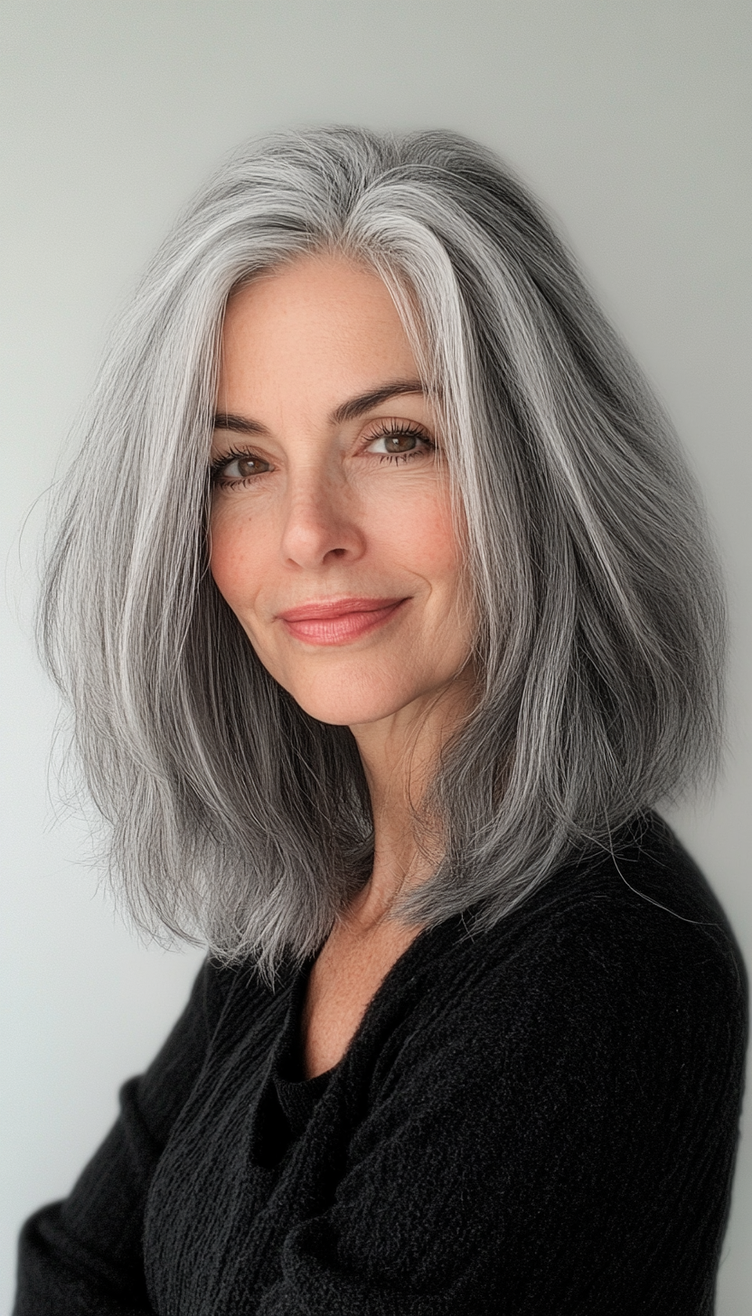 26. Charcoal Gray Cropped Shag (Shaggy Hairstyles For Older Women) - Shaggy Hairstyles For Older Women