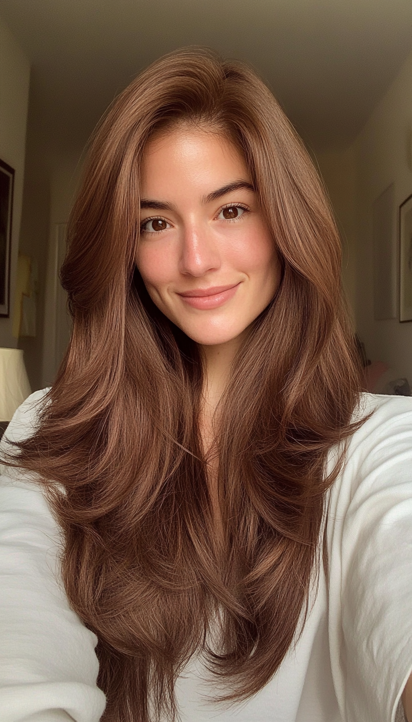 1. Classic Soft Layers in Chestnut Brown (Spring Hairstyles) - Spring Hairstyles