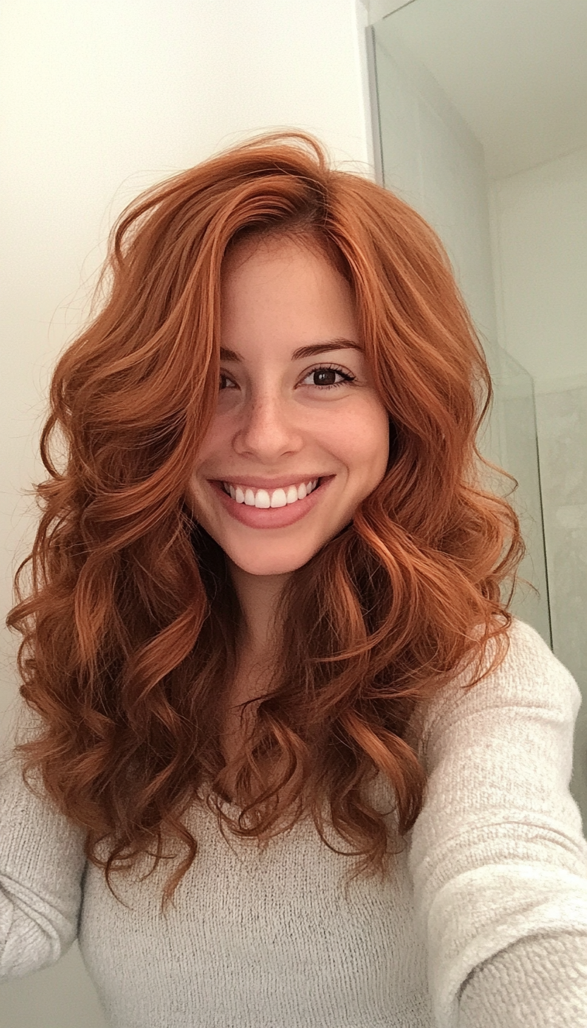 10. Layered Curls with Copper Undertones (Spring Hairstyles) - Spring Hairstyles