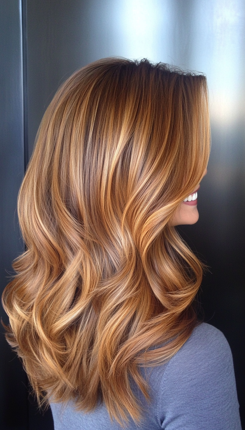 11. Wavy Layers with Chestnut Highlights (Spring Hairstyles) - Spring Hairstyles