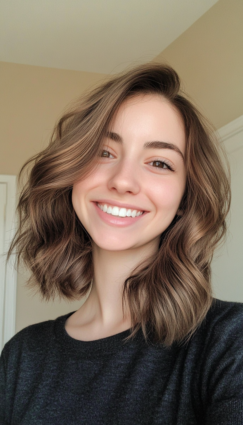 19. Textured Midi Cut in Smoky Brown (Spring Hairstyles) - Spring Hairstyles