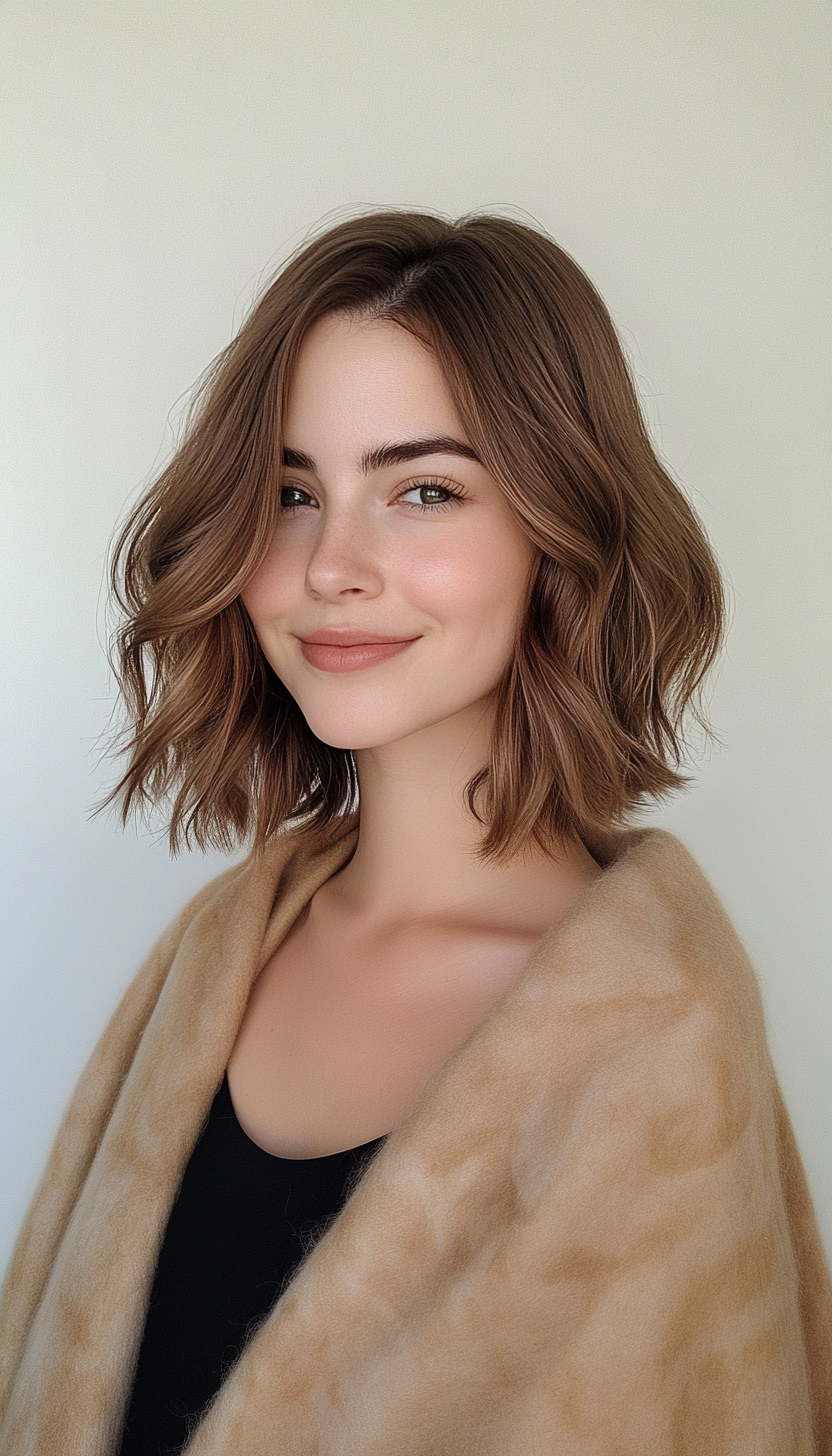 24. Side-Parted Lob in Chestnut Ombre (Spring Hairstyles) - Spring Hairstyles