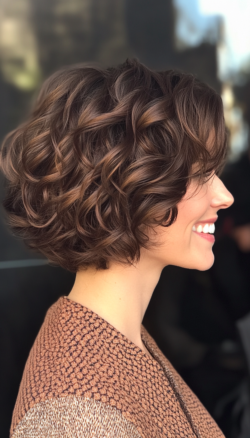 27. Curly Bob in Rich Walnut (Spring Hairstyles) - Spring Hairstyles