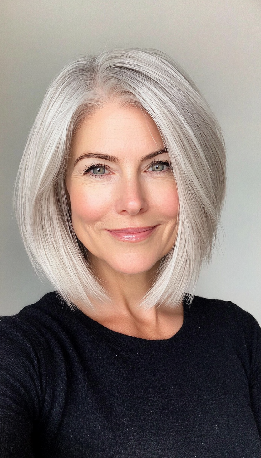 5. Tapered Cut in Platinum White (Hairstyles For Older Women With Fine Hair) - Hairstyles For Older Women With Fine Hair