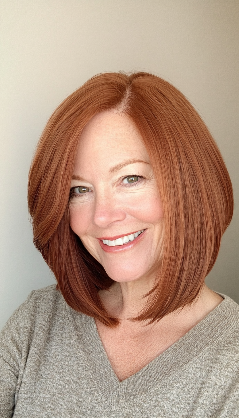 12. Graduated Bob in Rich Auburn (Hairstyles For Older Women With Fine Hair) - Hairstyles For Older Women With Fine Hair