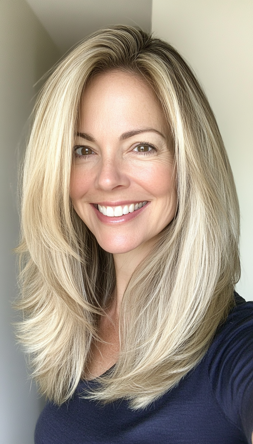 25. Layered Cut in Dark Ash Blonde (Hairstyles For Older Women With Fine Hair) - Hairstyles For Older Women With Fine Hair