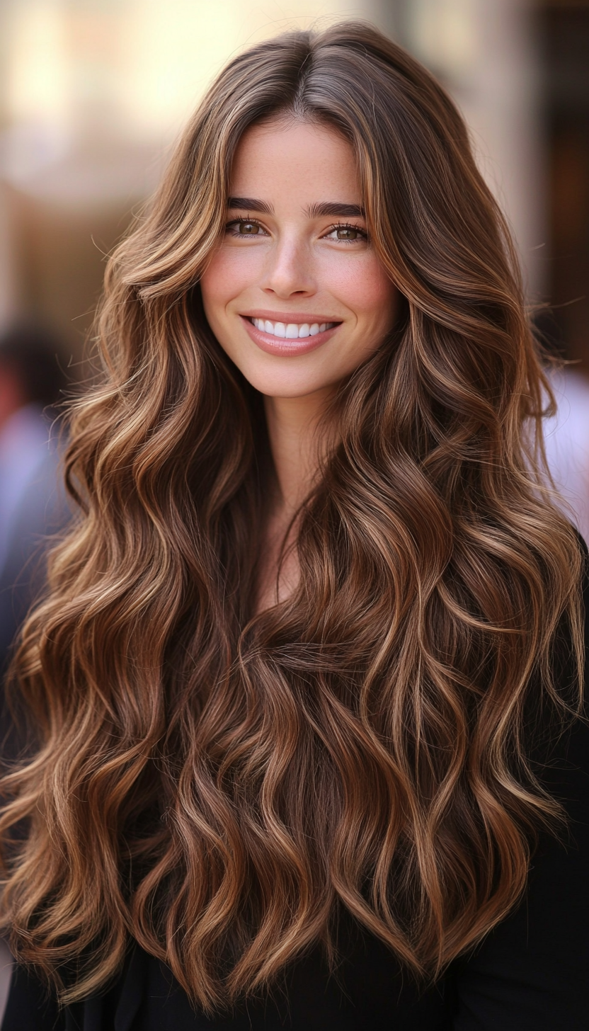 2. Golden Espresso Waves (Long Wavy Haircuts) - Long Wavy Haircuts