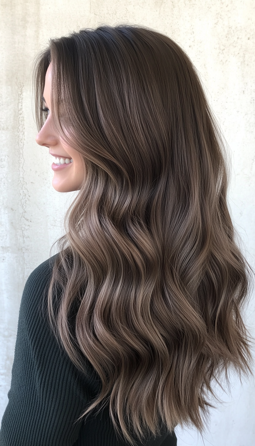 6. Ash Brown Ripples (Long Wavy Haircuts) - Long Wavy Haircuts