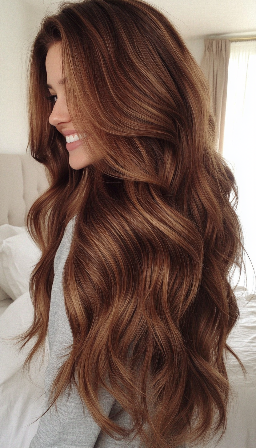 10. Toasted Hazelnut Waves (Long Wavy Haircuts) - Long Wavy Haircuts