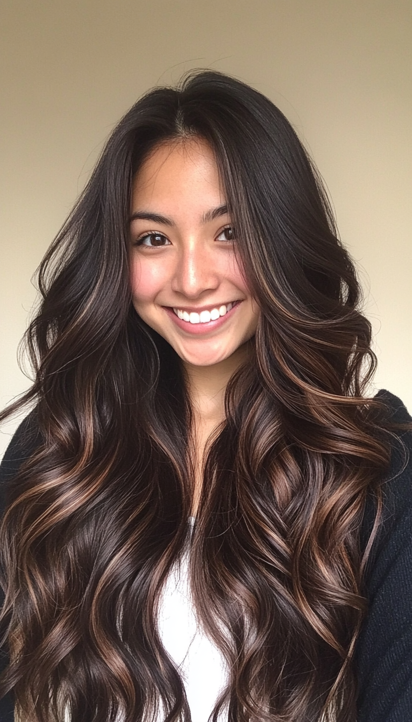 12. Chocolate Swirl Layers (Long Wavy Haircuts) - Long Wavy Haircuts