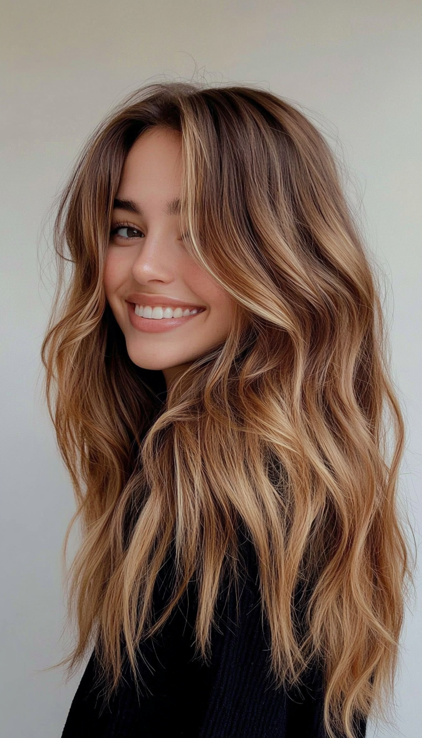 16. Golden Bronze Layers (Long Wavy Haircuts) - Long Wavy Haircuts