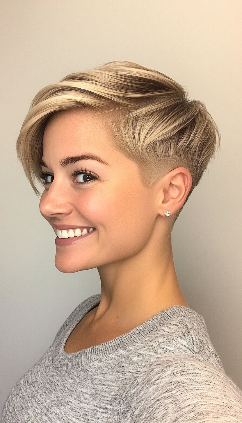 19. Dark Blonde Tapered Cut (Short Blonde Haircuts) - Short Blonde Haircuts