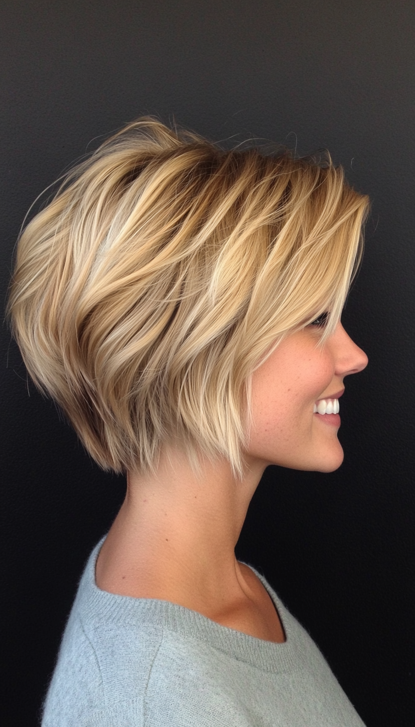20. Cool Blonde Choppy Lob (Short Blonde Haircuts) - Short Blonde Haircuts