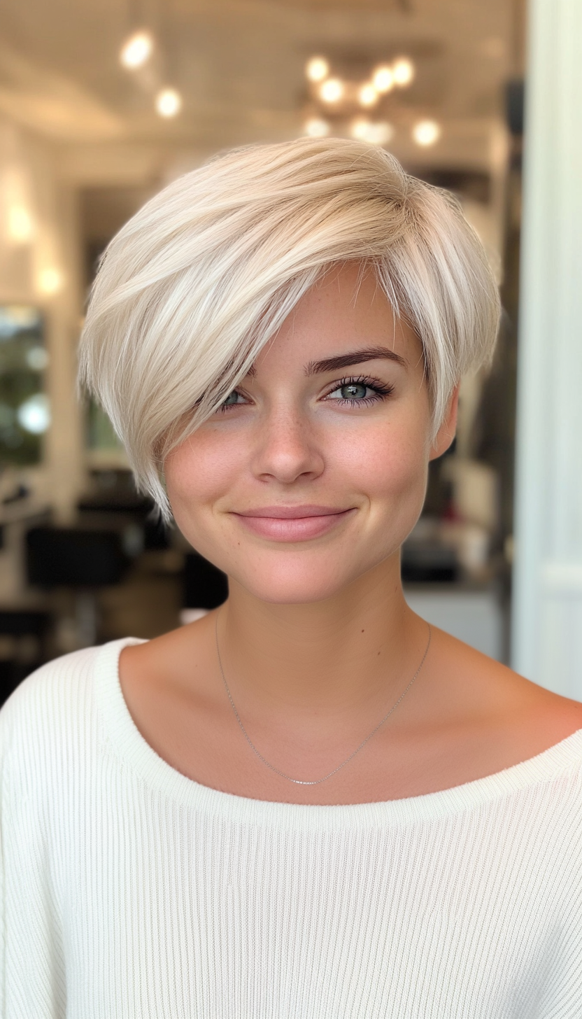 25. Silver Blonde Tapered Pixie (Short Blonde Haircuts) - Short Blonde Haircuts