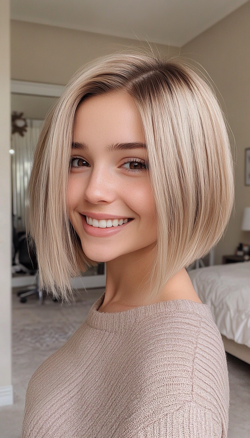 4. Strawberry Blonde Lob (Short Blonde Haircuts) - Short Blonde Haircuts