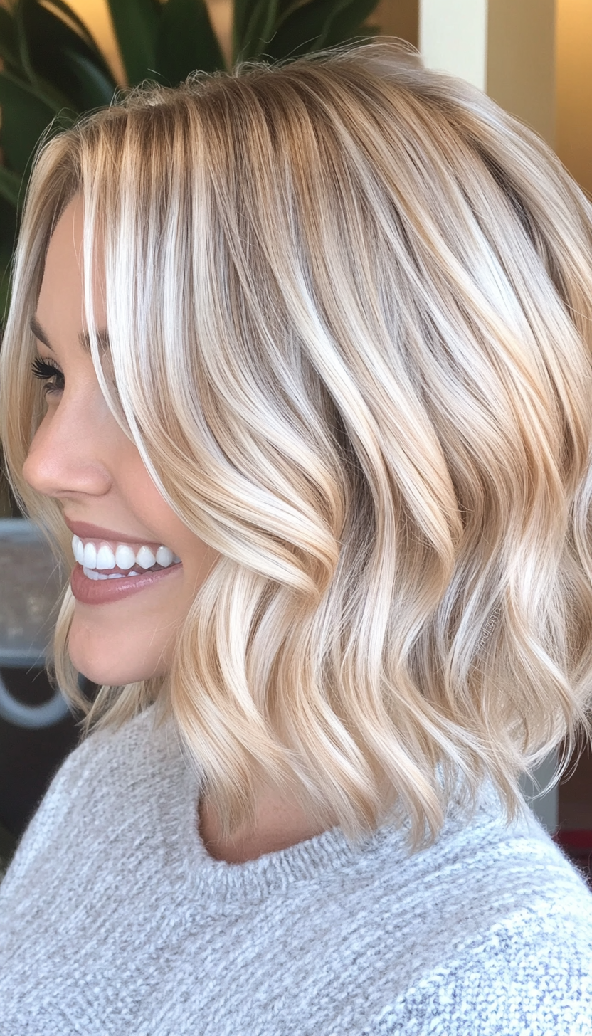 10. Champagne Blonde Soft Waves (Short Blonde Haircuts) - Short Blonde Haircuts