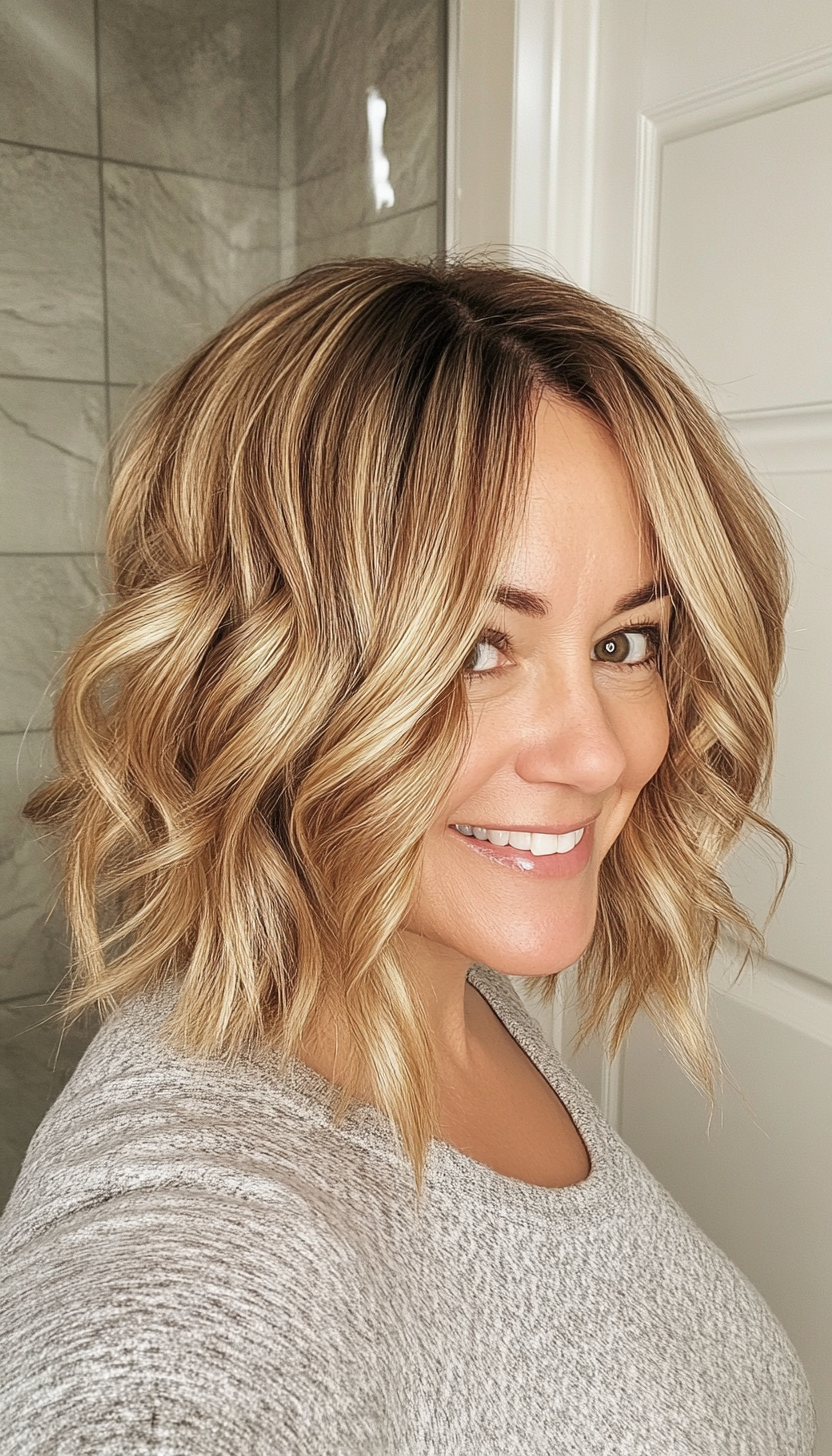 3. Golden Blonde Wavy Bob (Bob Hairstyles For Women Over 40) - Bob Hairstyles For Women Over 40