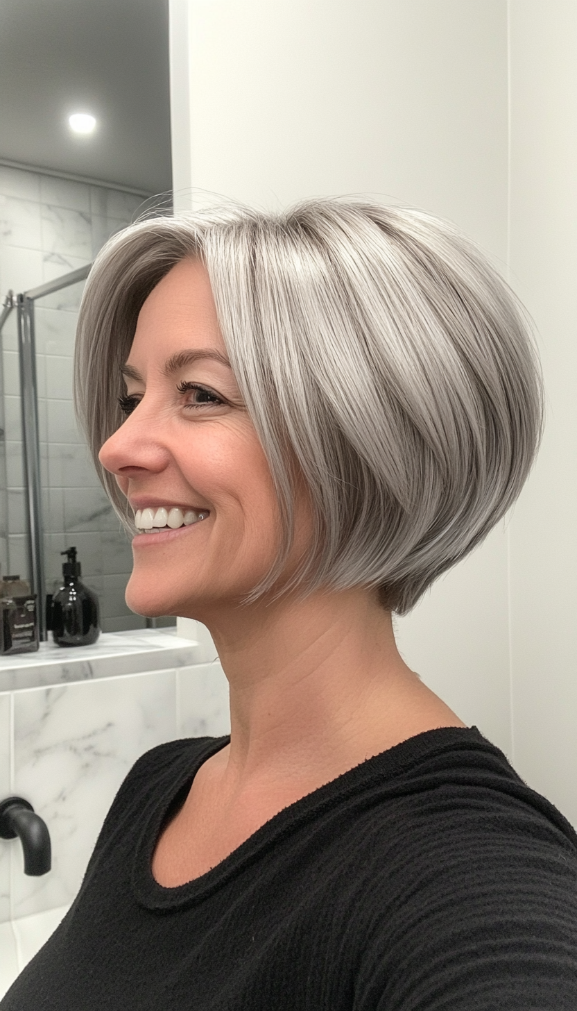 16. Silver Pixie Bob (Bob Hairstyles For Women Over 40) - Bob Hairstyles For Women Over 40