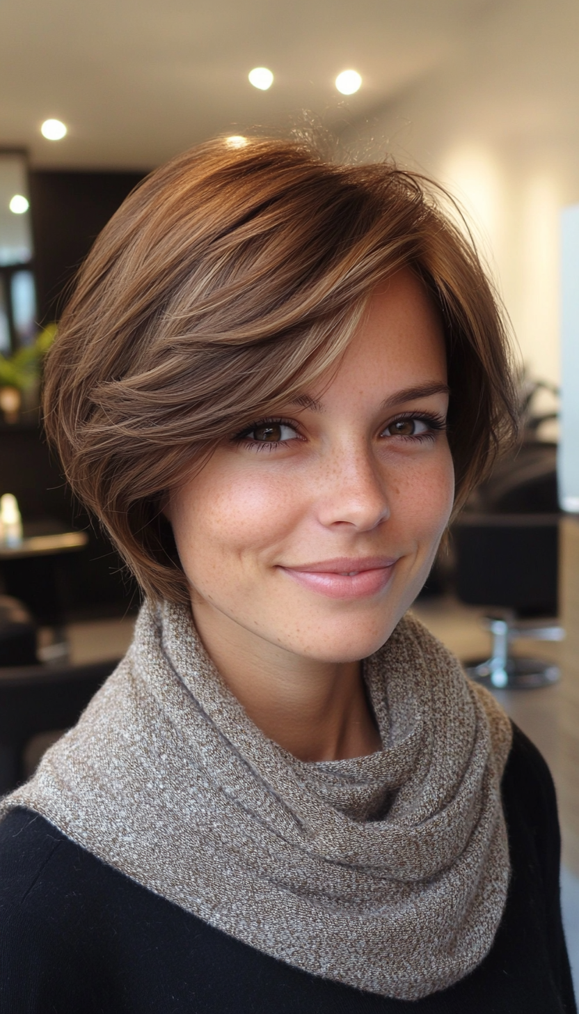 14. Soft Layers with Light Brown (Layered Haircuts For Short Hair) - Layered Haircuts For Short Hair