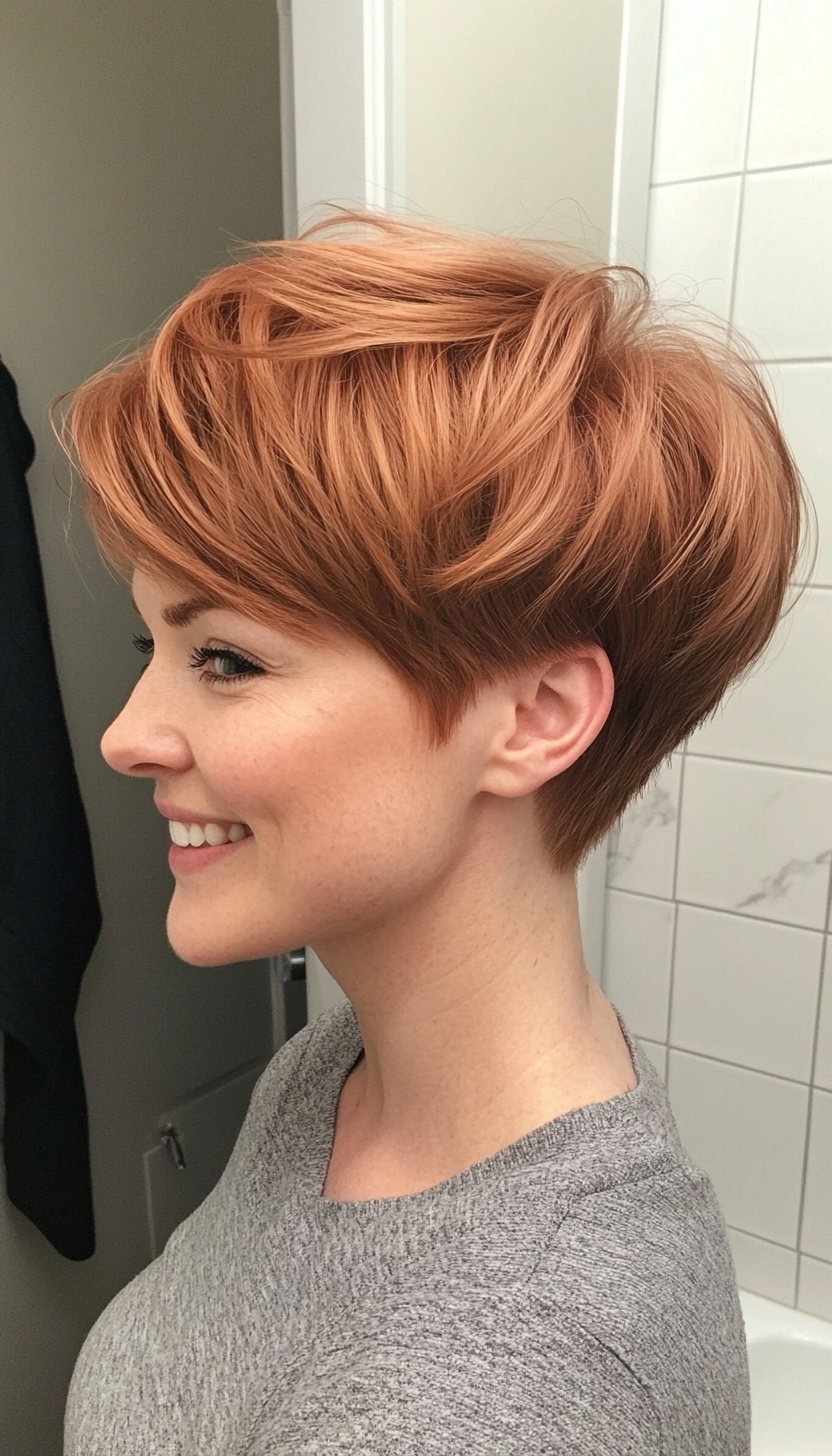 18. Wispy Pixie in Light Auburn (Layered Haircuts For Short Hair) - Layered Haircuts For Short Hair