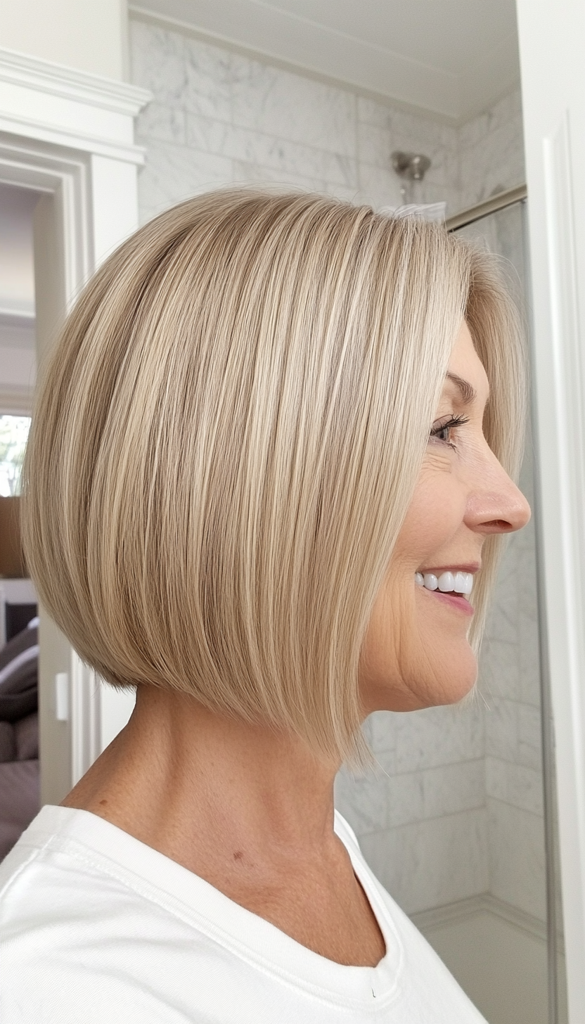 2. Soft Blonde Bob with Tapered Ends (Short Haircuts For Women Over 60) - Short Haircuts For Women Over 60