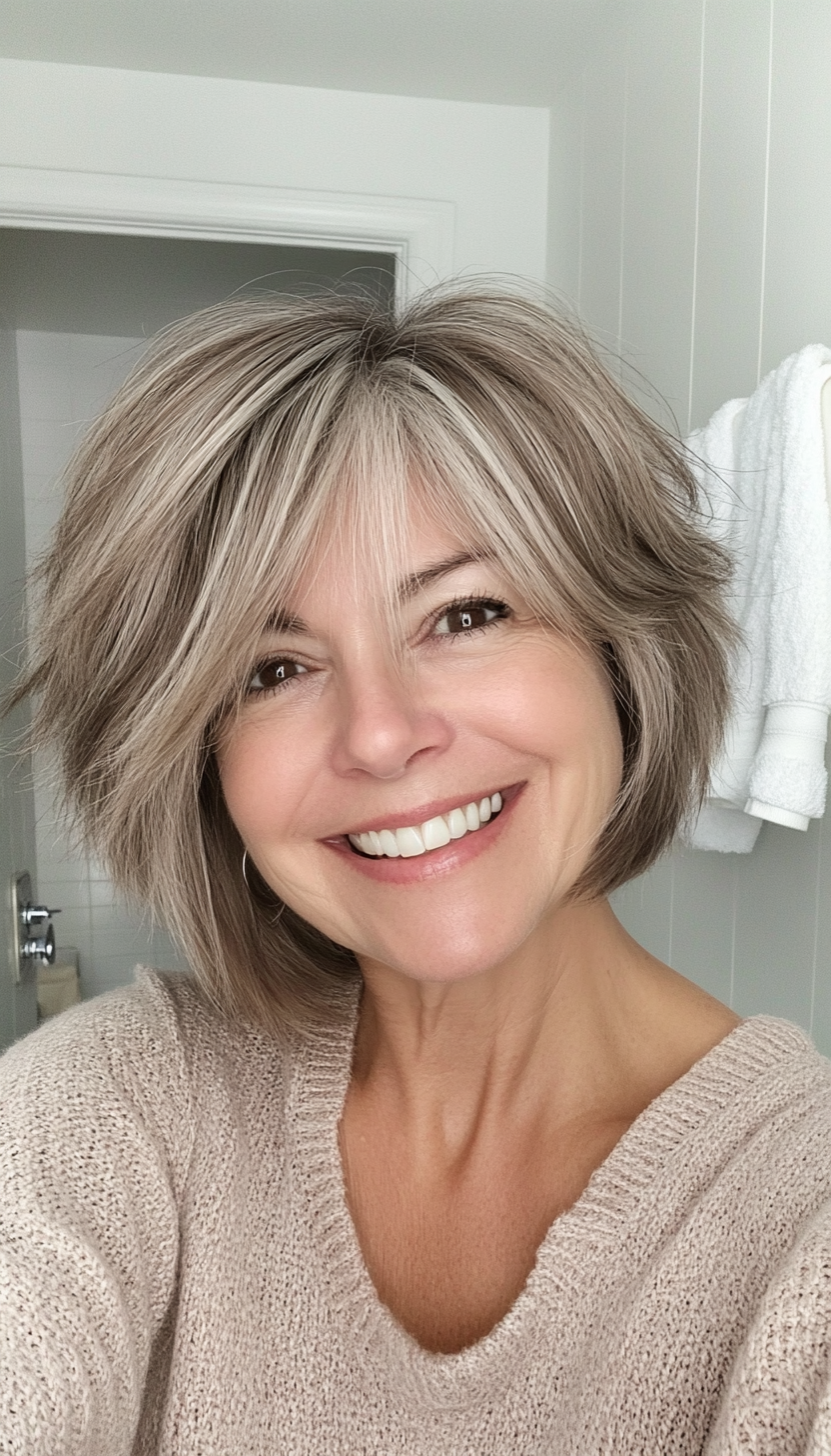 7. Soft Shag in Light Ash Brown (Short Haircuts For Women Over 50) - Short Haircuts For Women Over 50