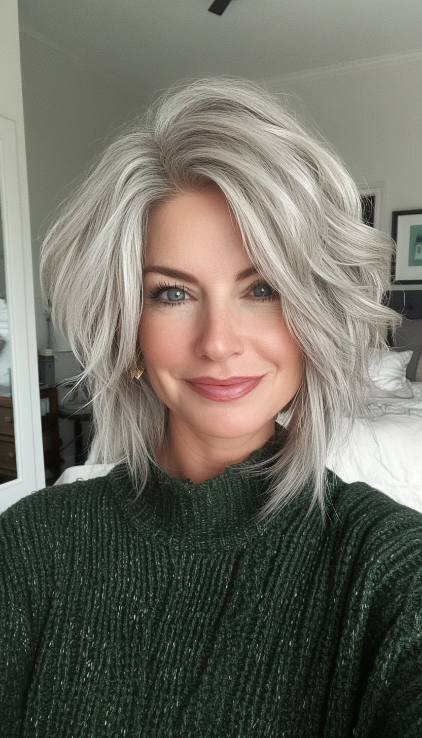 15. Tousled Crop in Light Gray (Short Haircuts For Women Over 50) - Short Haircuts For Women Over 50