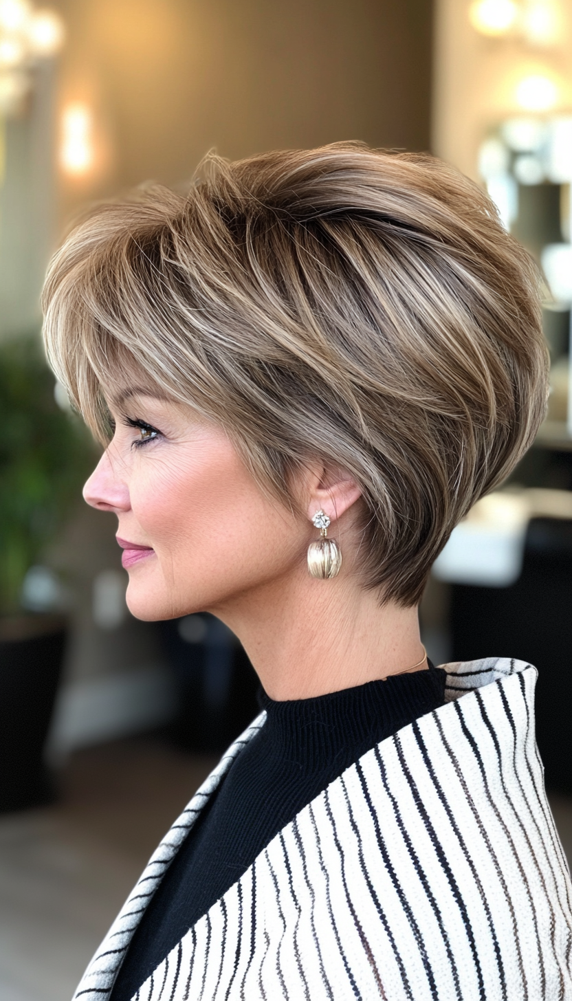 22. Tapered Shag in Dark Blonde (Short Haircuts For Women Over 50) - Short Haircuts For Women Over 50