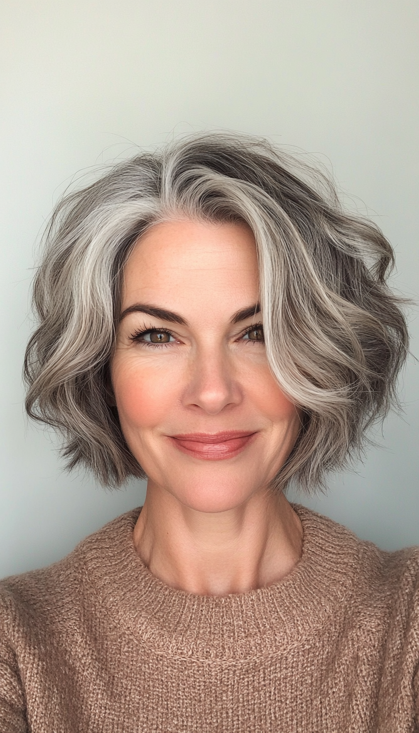 14. Tousled Waves in Dark Ash Blonde (Short Layered Bob Hairstyles For Older Women) - Short Layered Bob Hairstyles For Older Women