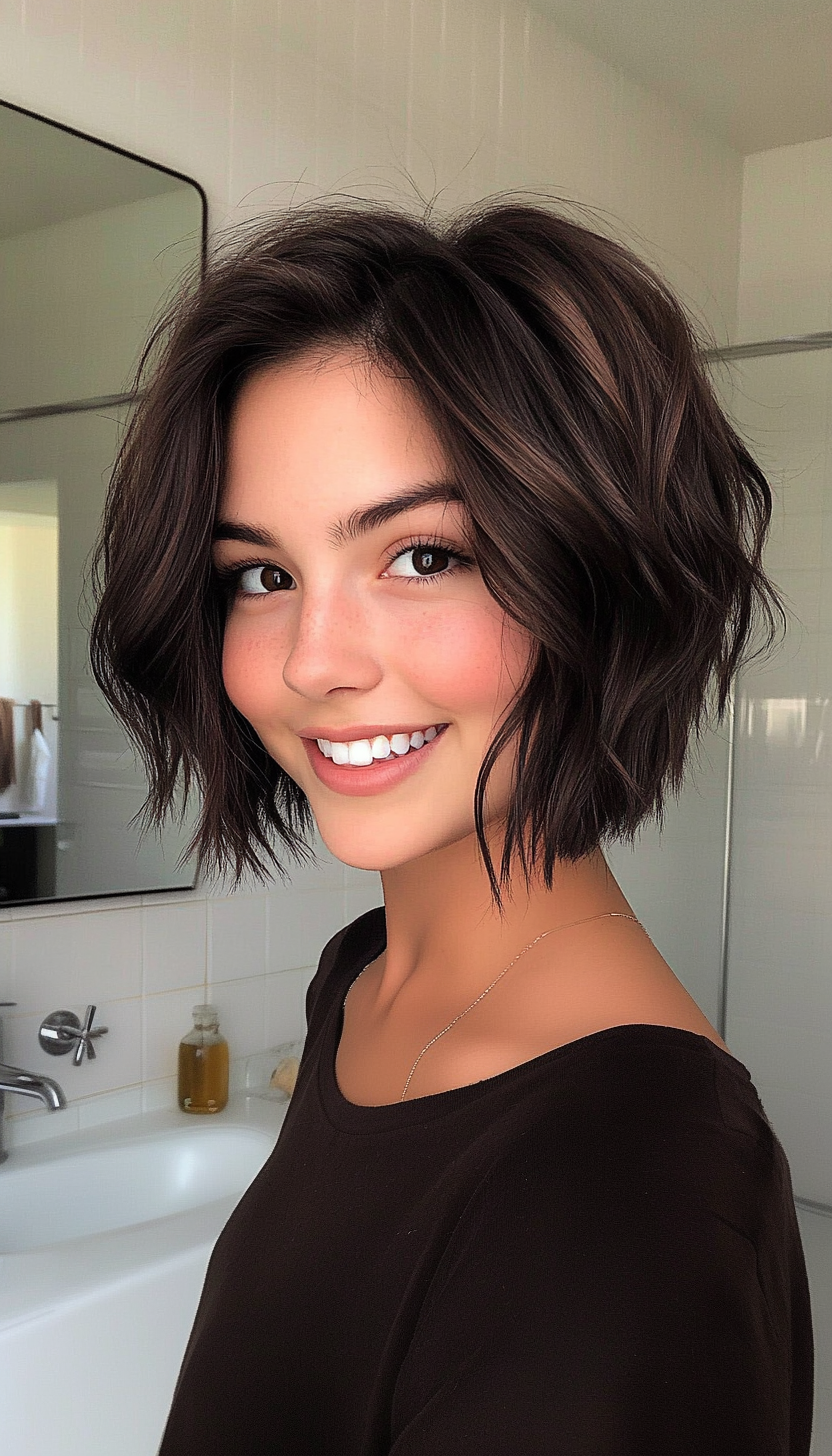 2. Tousled Bob in Dark Espresso Brown (Chic Short Haircuts) - Chic Short Haircuts