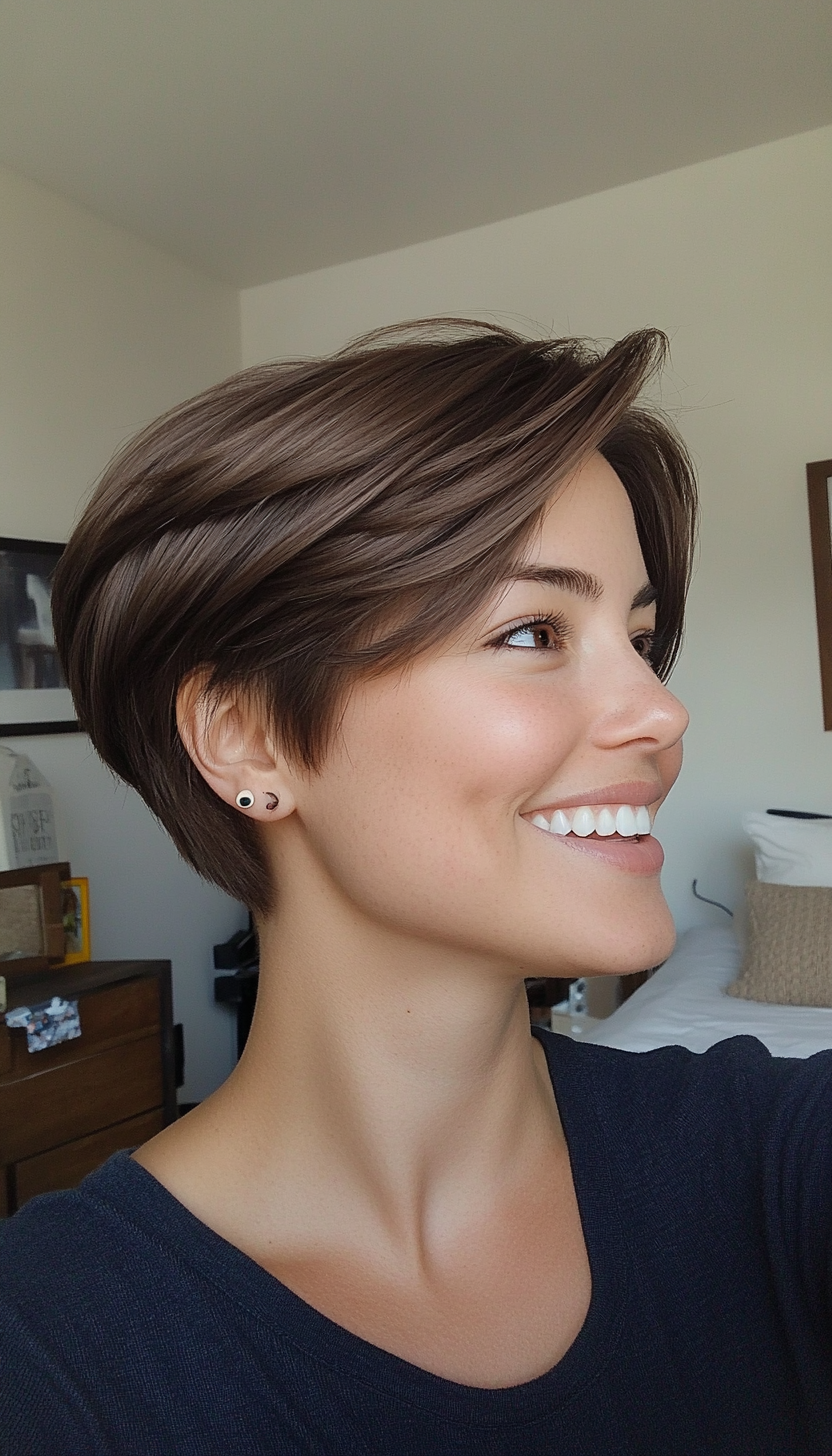 25. Blunt Pixie in Earthy Mocha (Chic Short Haircuts) - Chic Short Haircuts