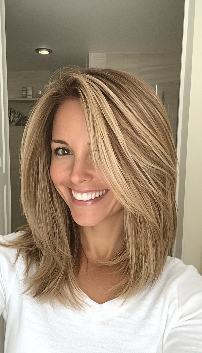 4. Soft Shag with Sandy Blonde Tones (Hairstyles For Thin Straight Hair) - Hairstyles For Thin Straight Hair