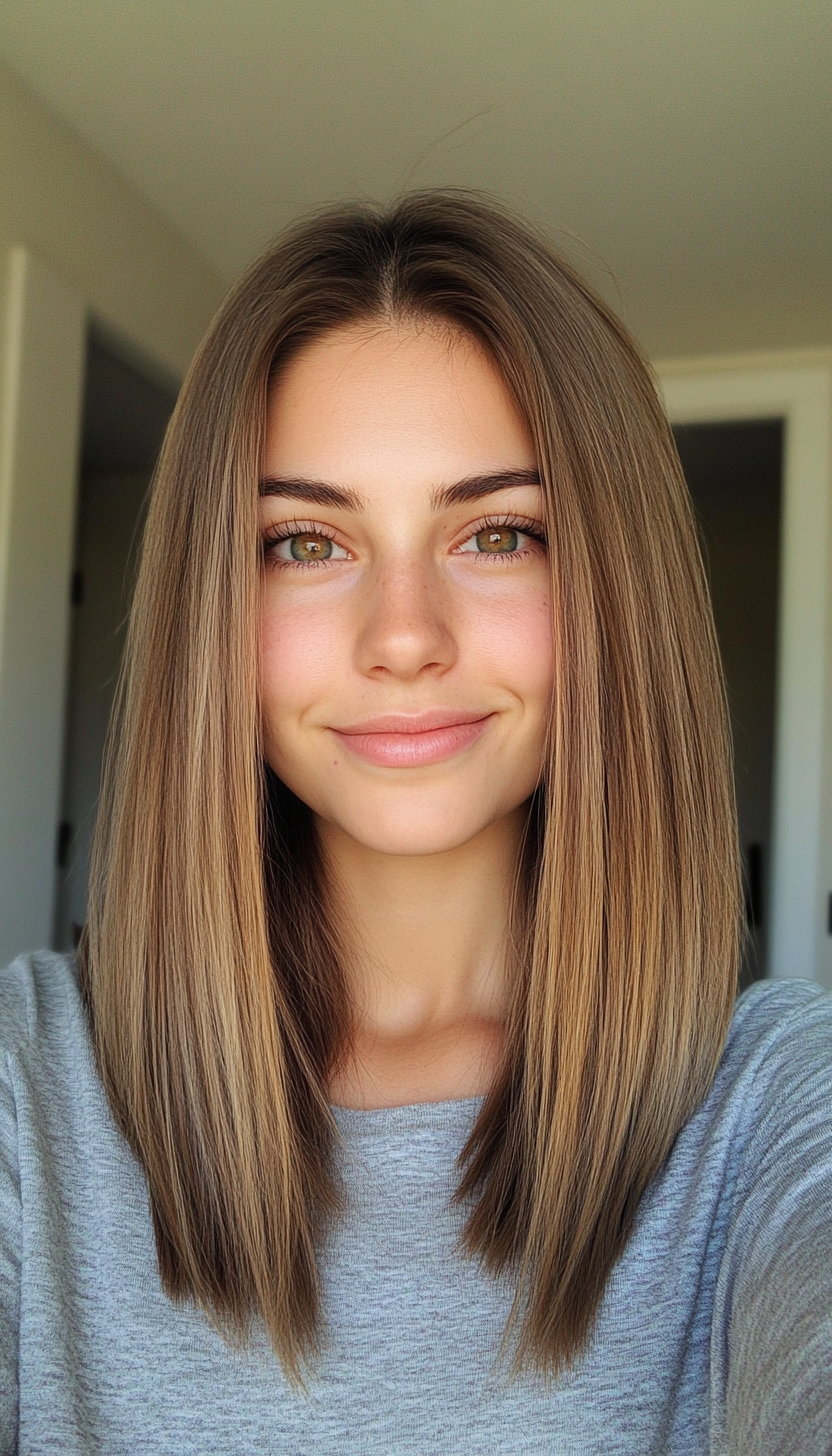13. Tapered Ends with Caramel Highlights (Hairstyles For Thin Straight Hair) - Hairstyles For Thin Straight Hair