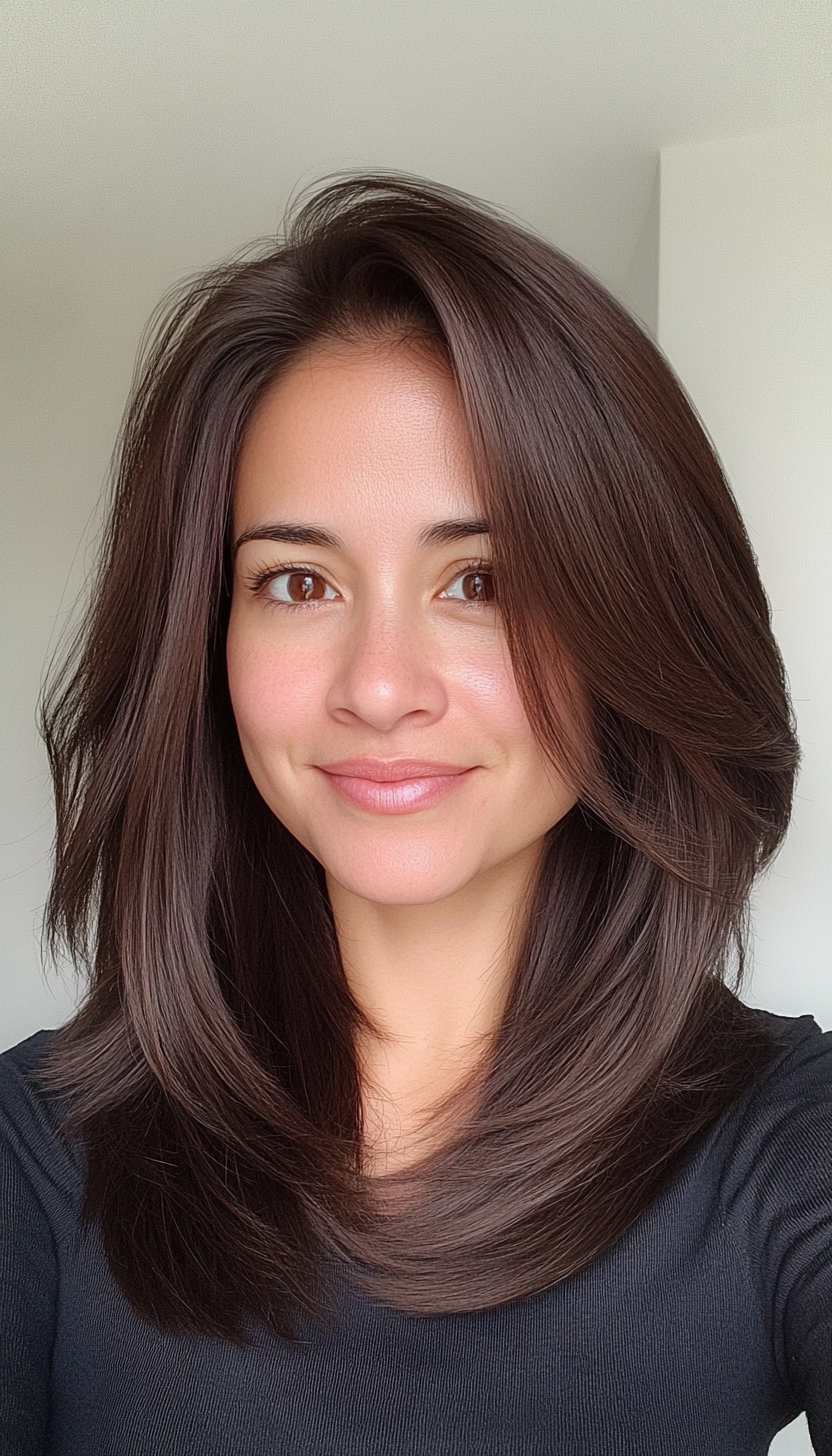 15. Modern Mullet in Soft Mahogany (Hairstyles For Thin Straight Hair) - Hairstyles For Thin Straight Hair