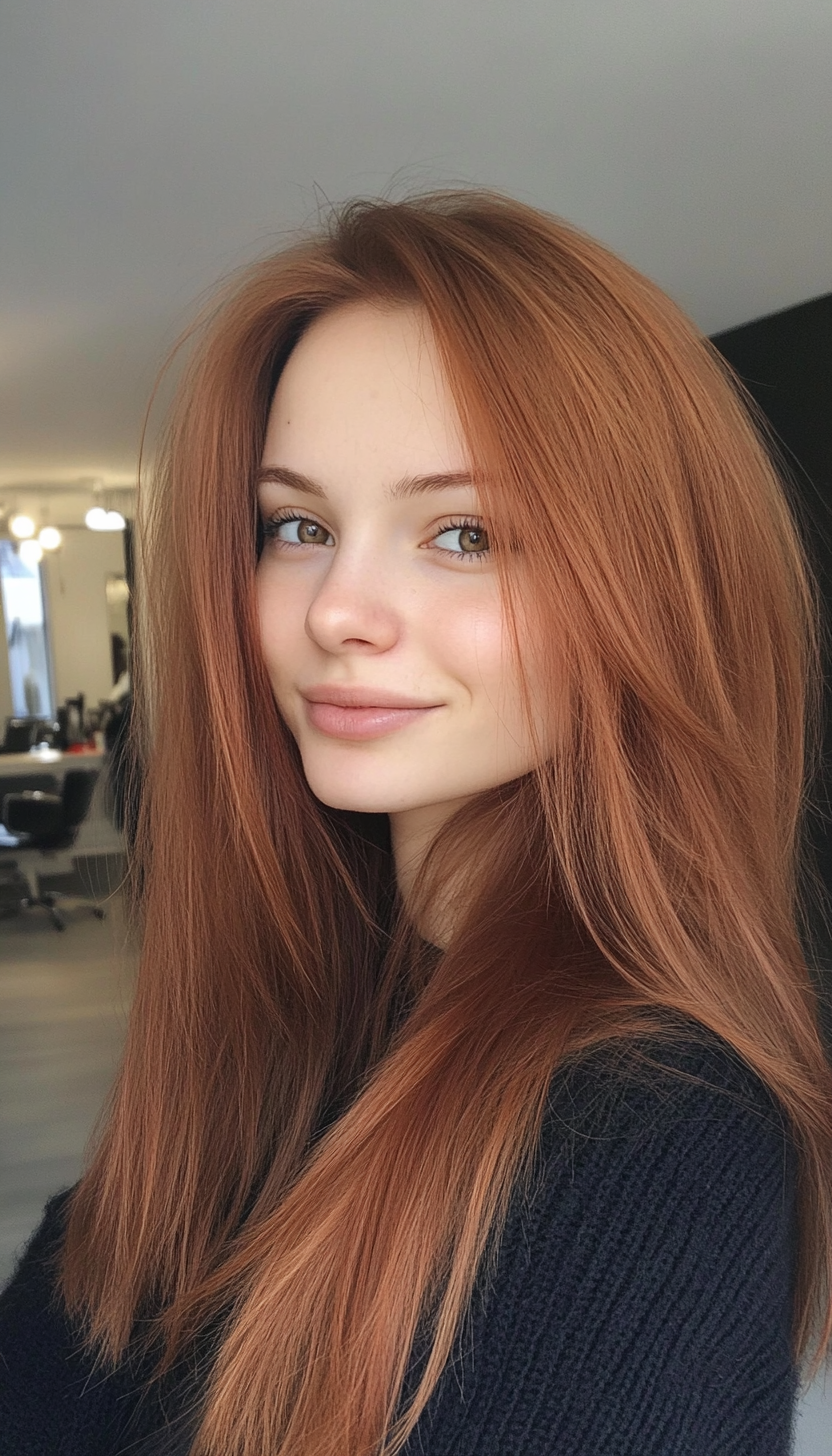 16. Choppy Ends with Cinnamon Brown (Hairstyles For Thin Straight Hair) - Hairstyles For Thin Straight Hair